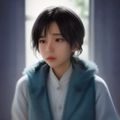 农业经济学者王丽华头像，年轻女性，在办公室内查阅农业市场数据报告，背景为书架与绿植